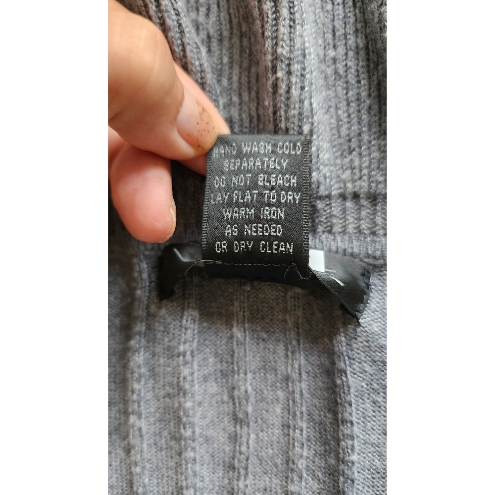 Venue Grey Ruffle Trim Ribbed Cashmere Blend Cardigan M Romantic Cottagecore - Picture 6 of 8